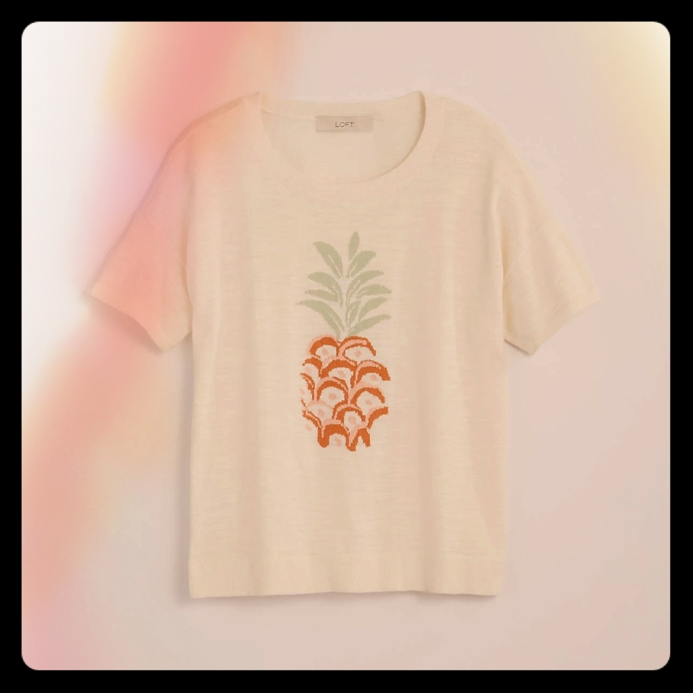 Loft Pineapple Sweater Tee